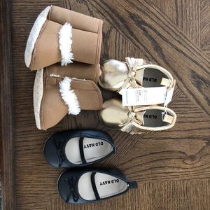 Lot of 3 3-6 month old navy infant shoes